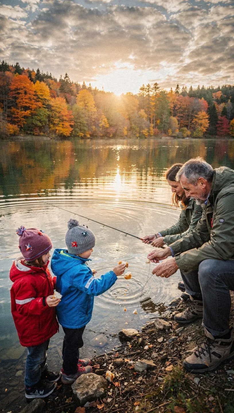 Vibrant autumn leaves in shades of orange and gold lining a scenic pathway in Slovakia.